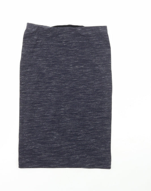 Topshop Womens Blue Cotton Straight & Pencil Skirt Size 6