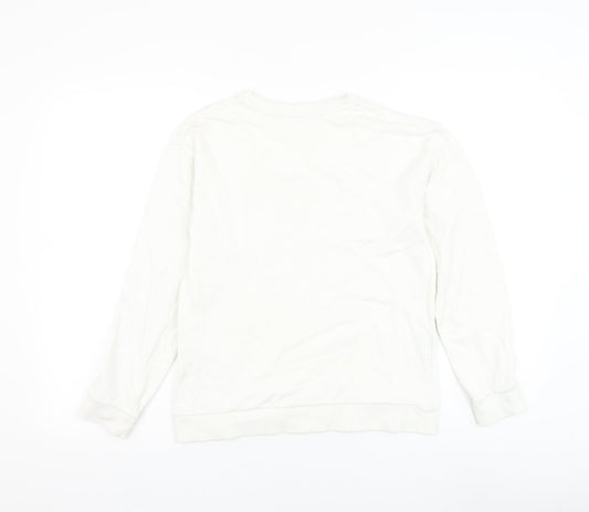 Mango Girls White Cotton Pullover Sweatshirt Size 11-12 Years Pullover - Burlington Vermont