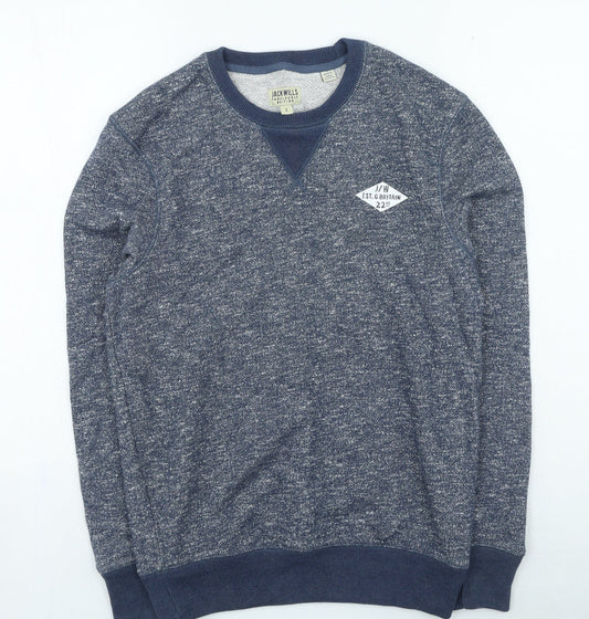 Jack Wills Mens Blue Round Neck Cotton Pullover Jumper Size S
