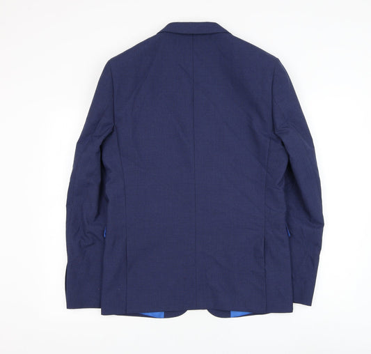 Marks and Spencer Mens Blue Polyester Jacket Suit Jacket Size 38