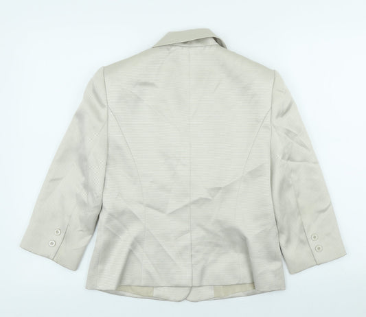 Planet Womens Ivory Polyester Jacket Blazer Size 8