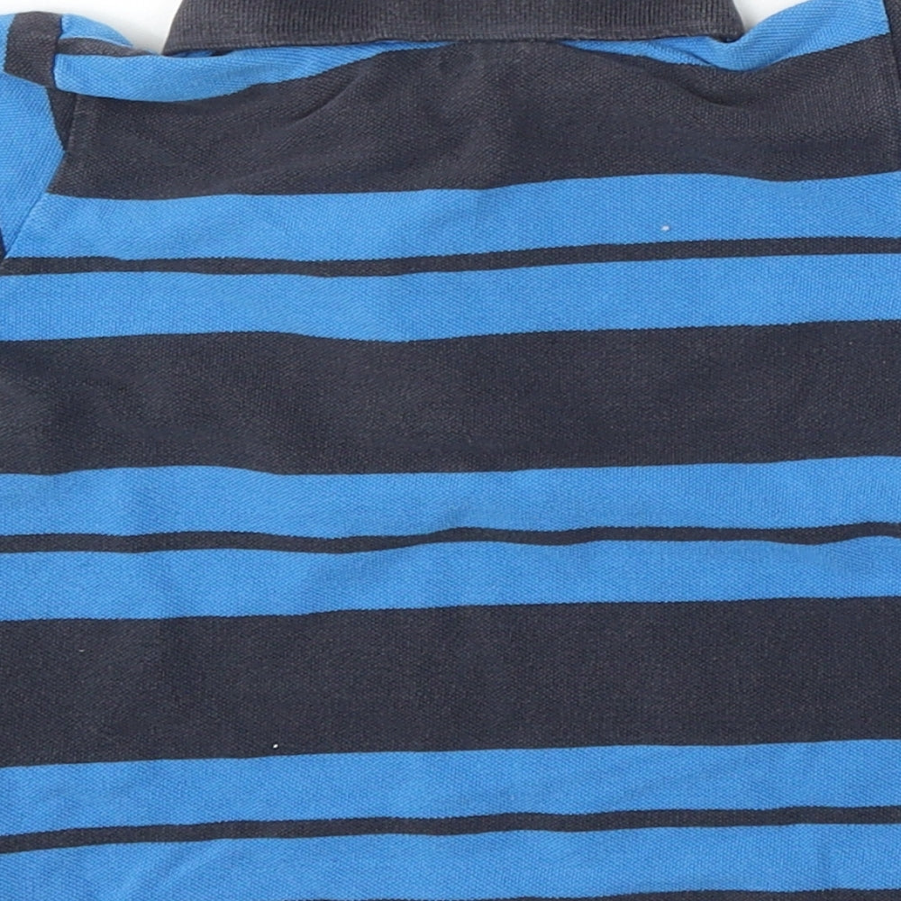 Gap Boys Blue Striped Cotton Basic Polo Size 2 Years Collared Button