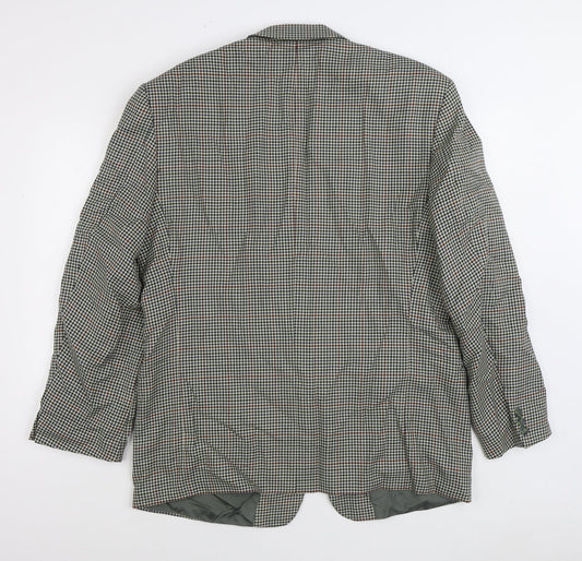 C&A Mens Multicoloured Check Wool Jacket Suit Jacket Size 44