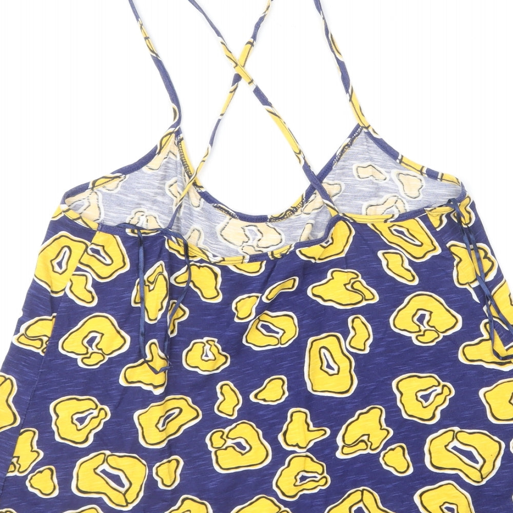 River Island Womens Blue Cotton Camisole T-Shirt Size 12 Square Neck