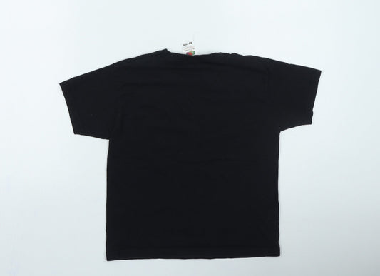 Fruit of the Loom Boys Black Cotton Basic Casual Size 5-6 Years Round Neck Pullover - MGZ