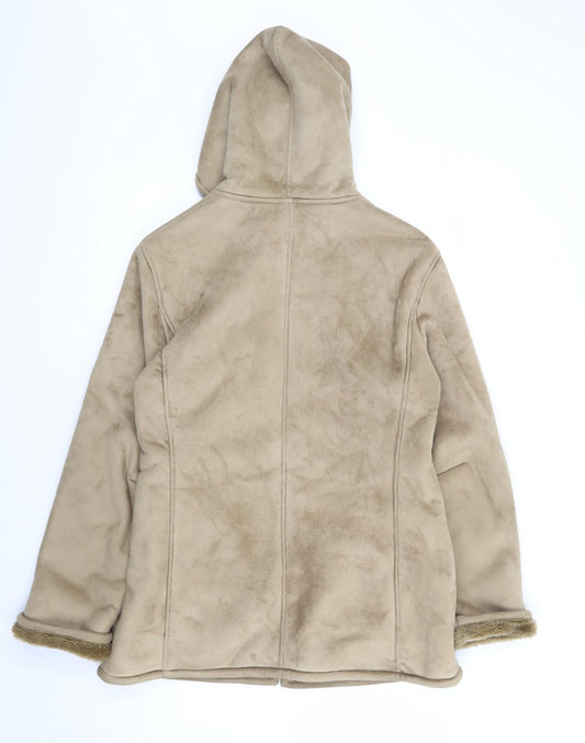 Classics first Avenue Womens Beige Jacket Coat Size S Zip - Fur Lined