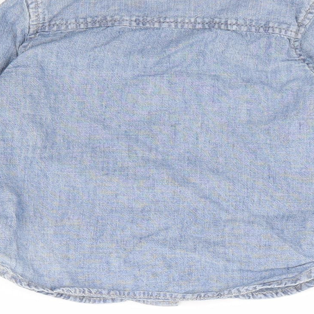 Gap Boys Blue 100% Cotton Jersey Button-Up Size 12-18 Months Collared Button