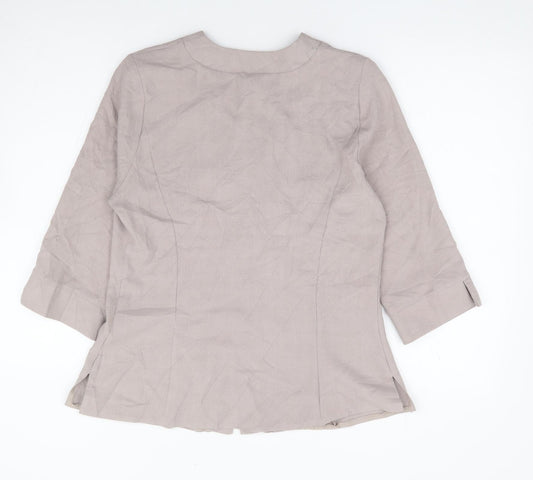 Saloos Collection Womens Beige Jacket Size 12 Button