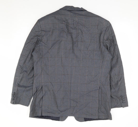 Marks and Spencer Mens Blue Check Wool Jacket Suit Jacket Size 42