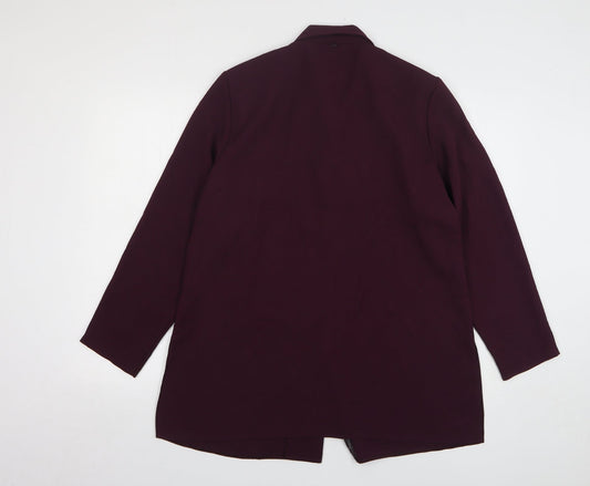 Design Essentials Womens Purple Polyester Jacket Suit Jacket Size 16