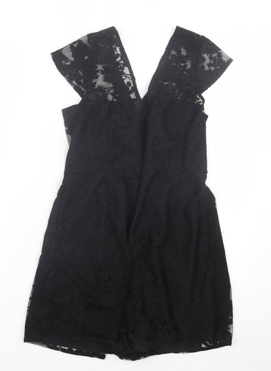 BPC Womens Black Polyamide Playsuit One-Piece Size 8 Zip