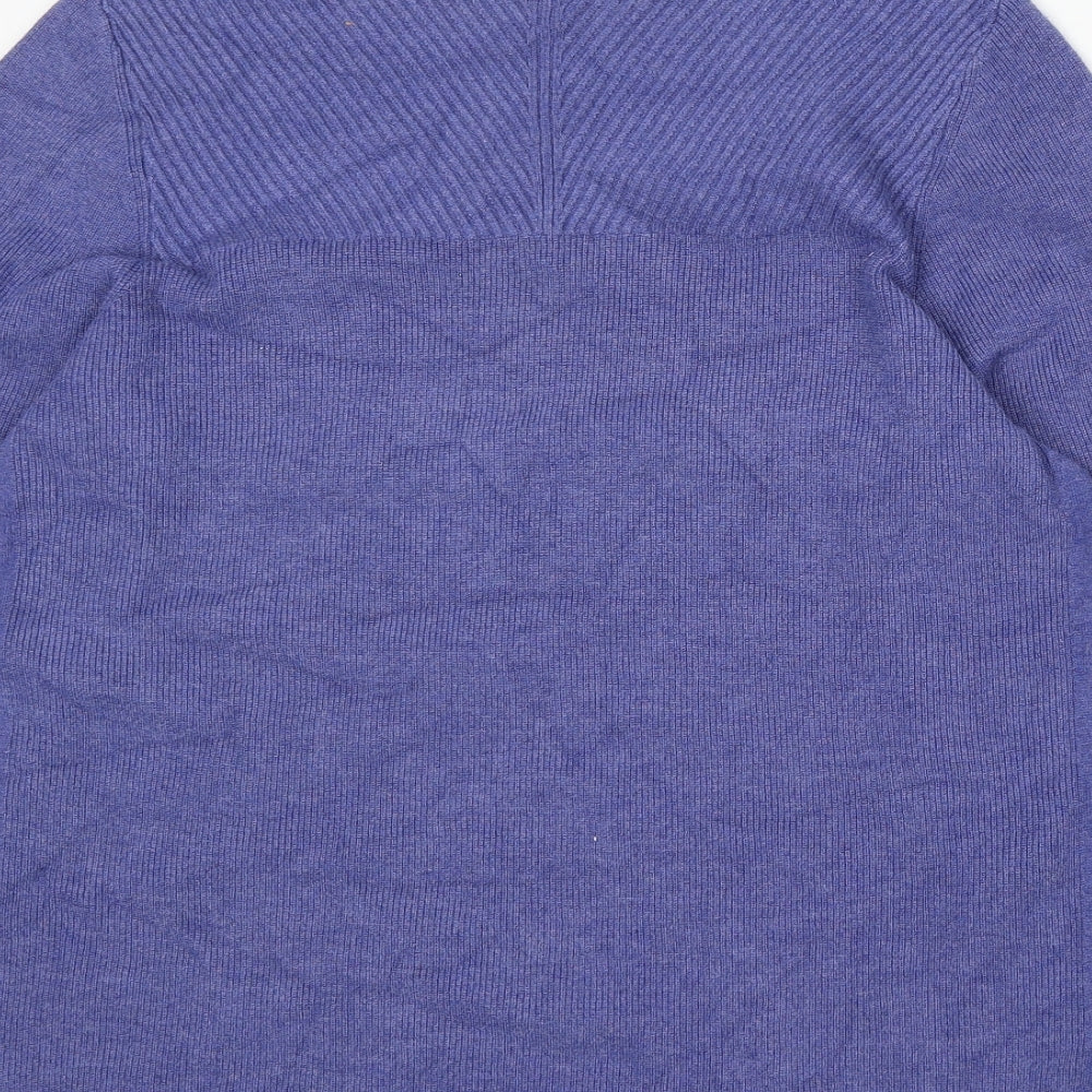 Marks and Spencer Womens Purple Mock Neck Viscose Pullover Jumper Size M