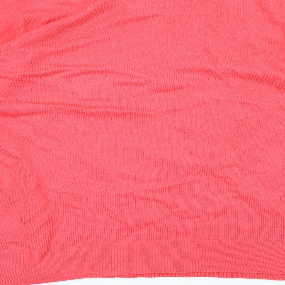 Marks and Spencer Womens Pink Crew Neck Acrylic Pullover Jumper Size 20