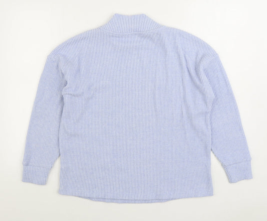 TU Womens Blue Polyester Pullover Sweatshirt Size 16 Pullover