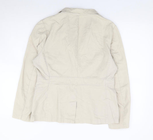Modernwoman Womens Beige 100% Cotton Jacket Suit Jacket Size 14