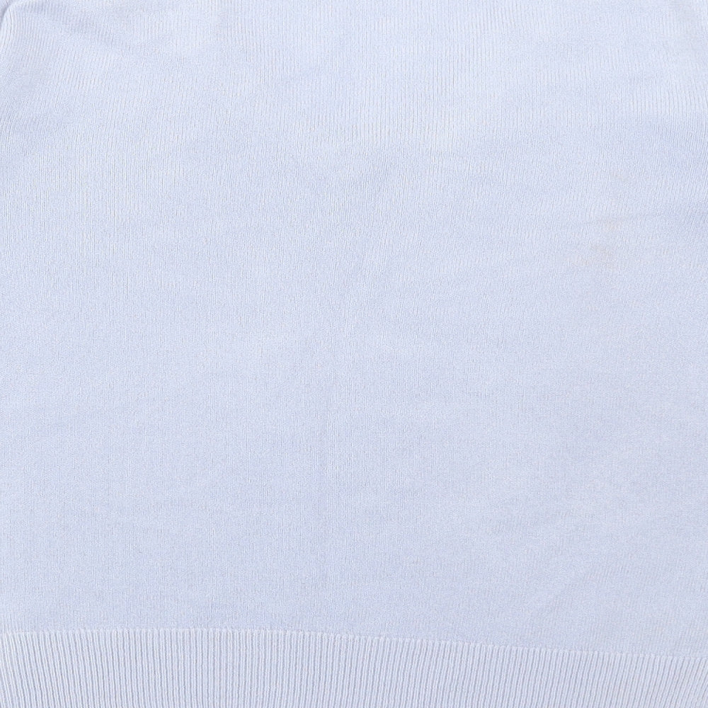 Marks and Spencer Womens Blue V-Neck Acrylic Pullover Jumper Size 10
