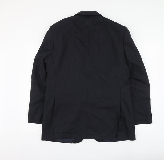 Marks and Spencer Mens Black Striped Polyester Jacket Suit Jacket Size M