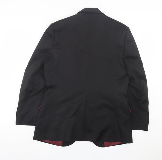 Marks and Spencer Mens Black Polyester Jacket Suit Jacket Size 38