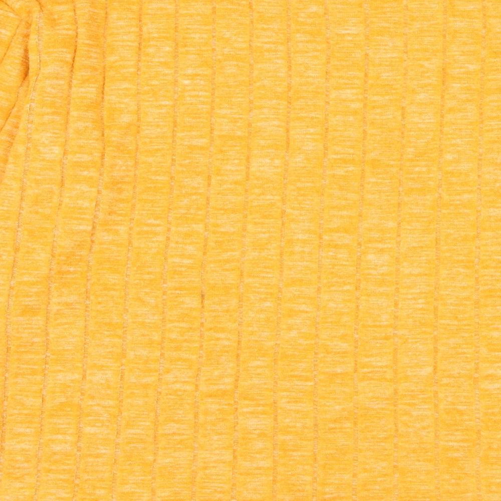 Marks and Spencer Womens Orange Round Neck Viscose Pullover Jumper Size 14