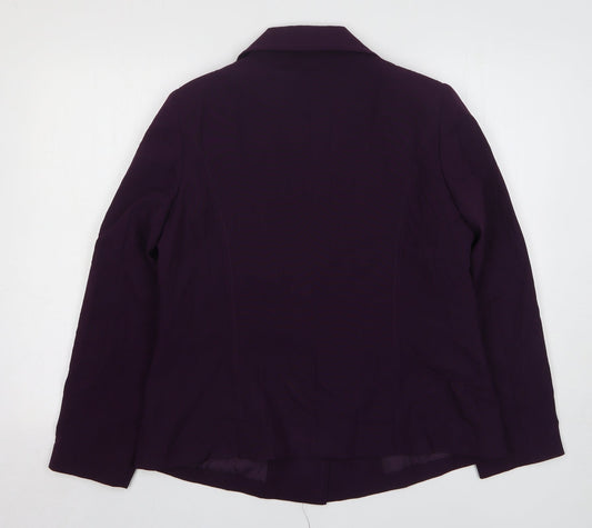 Wardrobe Womens Purple Polyester Jacket Suit Jacket Size 16