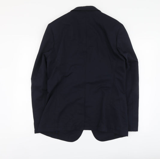 Topman Mens Blue Nylon Jacket Suit Jacket Size 40