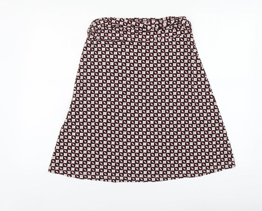 Avoca Womens Multicoloured Geometric Polyester A-Line Skirt Size S
