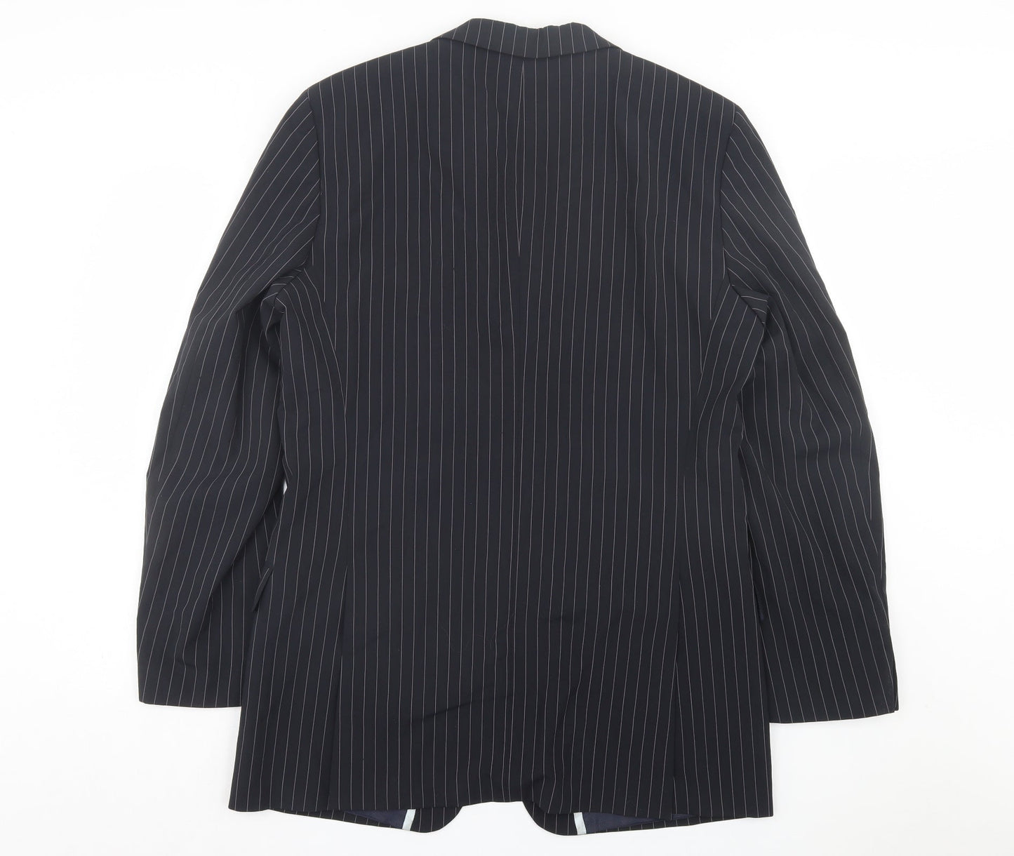 HUGO BOSS Mens Black Striped Wool Jacket Suit Jacket Size 40