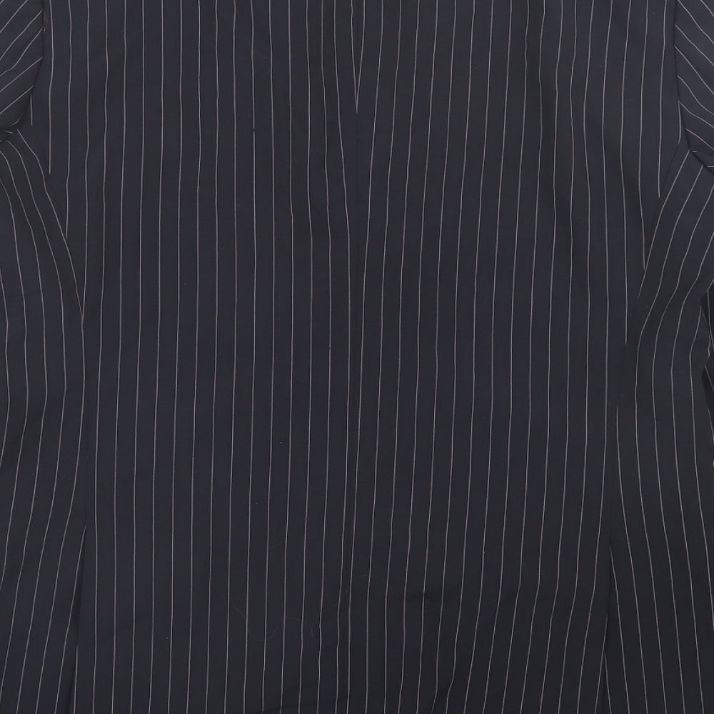 HUGO BOSS Mens Black Striped Wool Jacket Suit Jacket Size 40