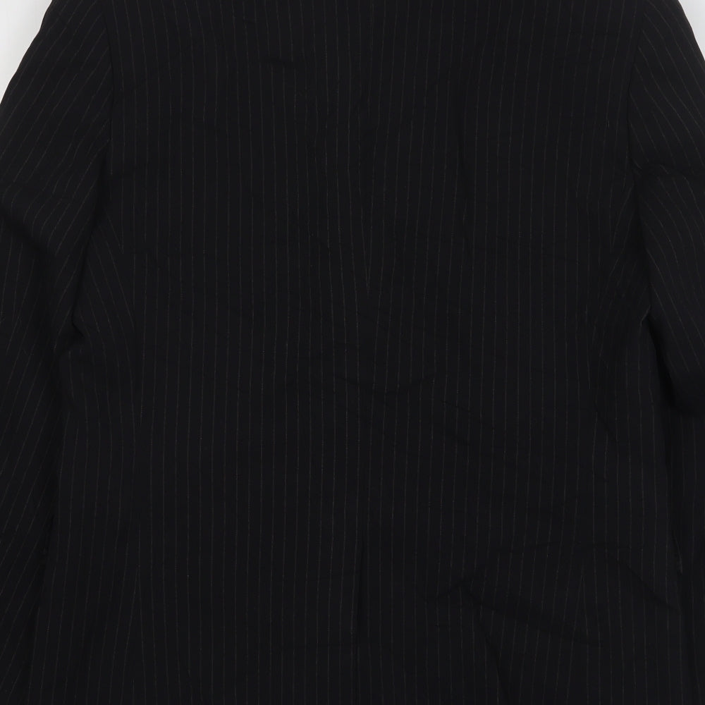 Butler and Webb Mens Black Striped Polyester Jacket Suit Jacket Size 40