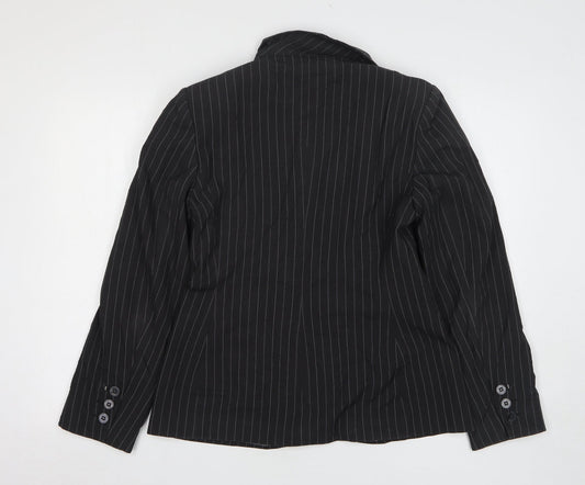 Marks and Spencer Womens Grey Striped Polyester Jacket Suit Jacket Size 12