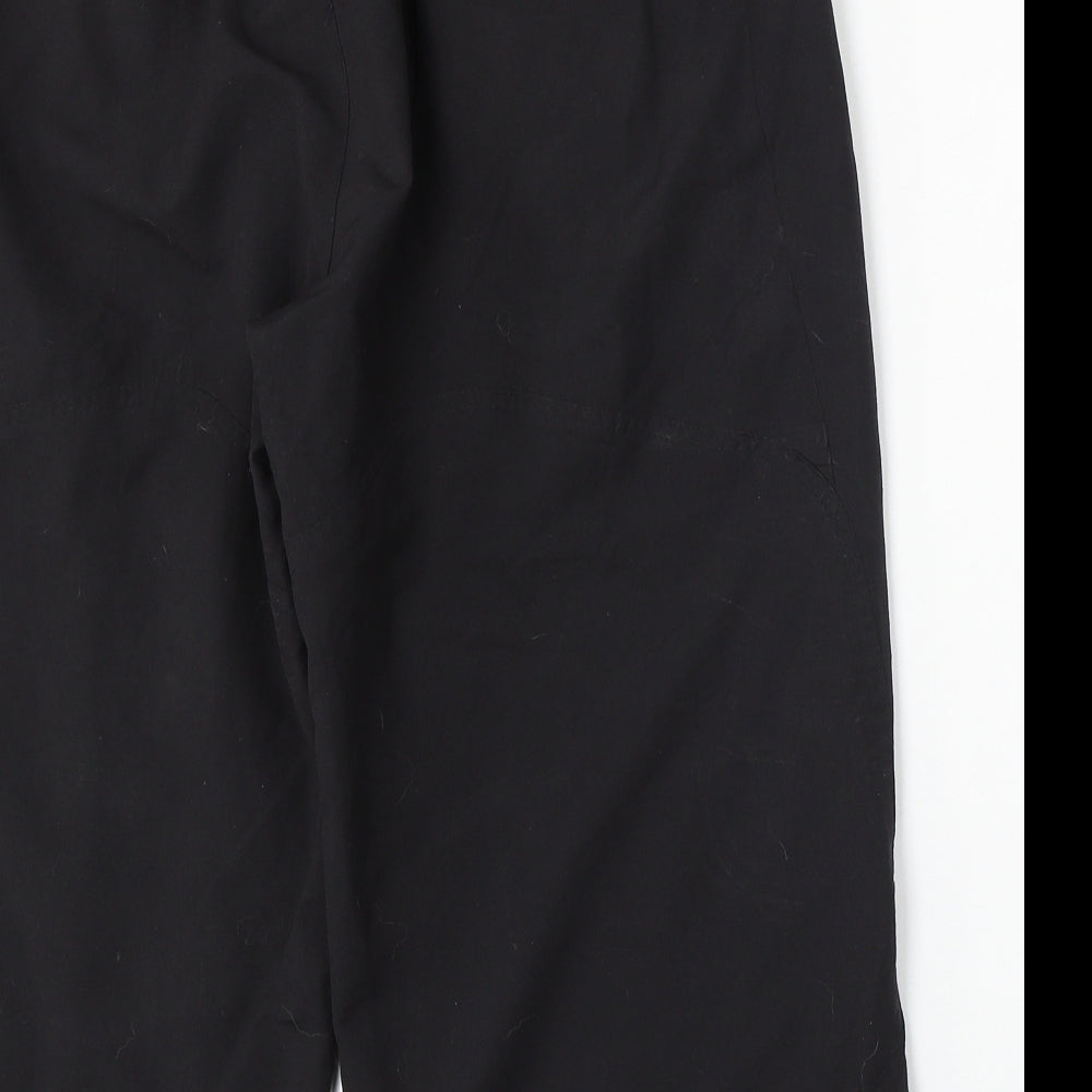 Diadora Womens Black Polyester Cropped Trousers Size 30 L20 in Regular Drawstring - 3/4 Shorts