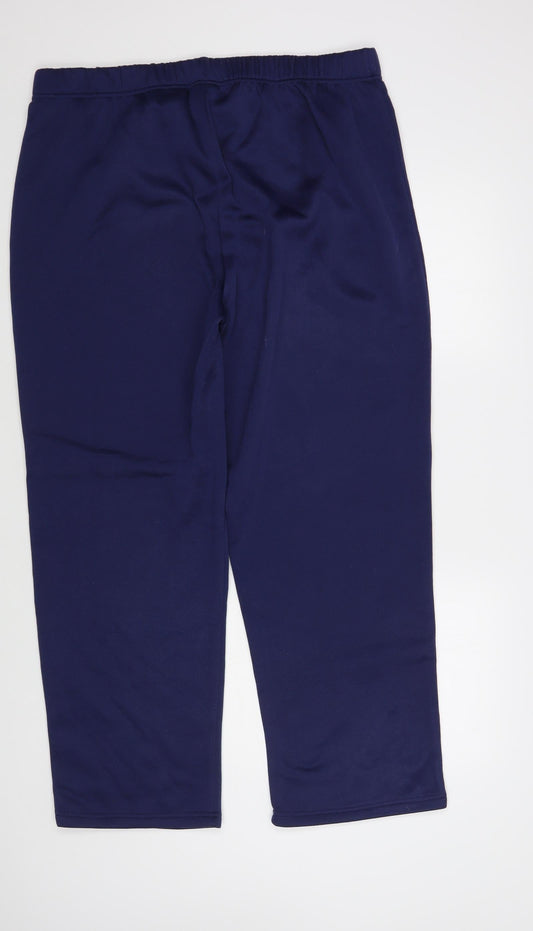 Anne De Lancay Womens Blue Polyester Jogger Trousers Size L L29 in Regular