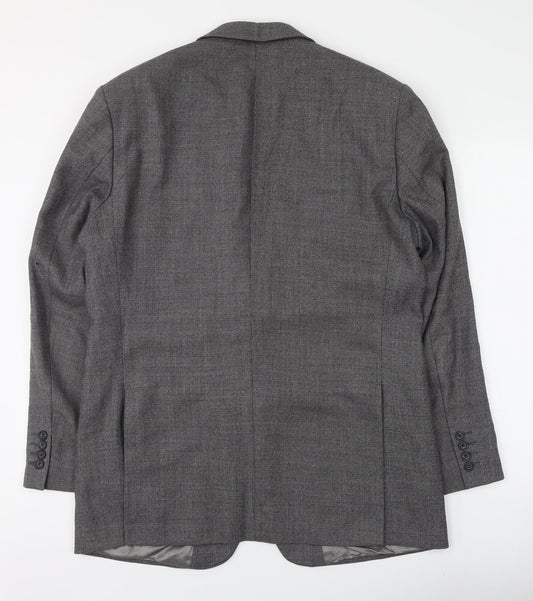 Marks and Spencer Mens Grey Herringbone Wool Jacket Suit Jacket Size L