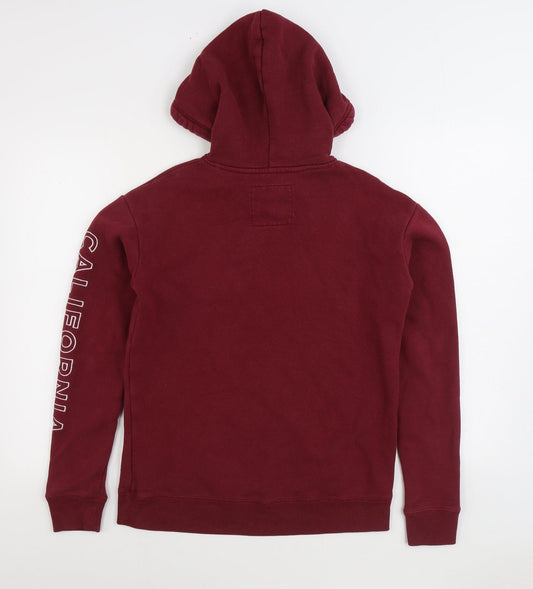 Hollister Womens Red Cotton Pullover Hoodie Size XS Pullover