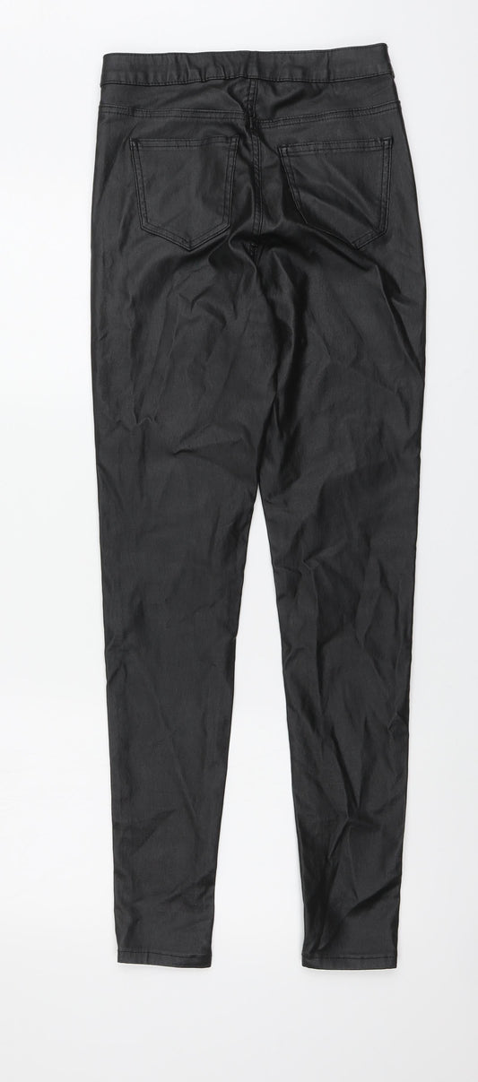 Quiz Womens Black Viscose Jegging Trousers Size 8 L29 in Regular Button
