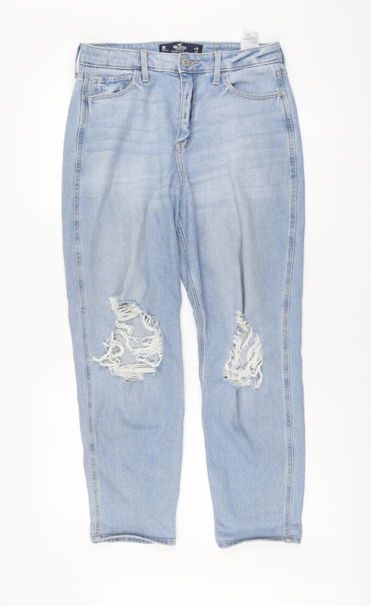Hollister Womens Blue Cotton Boyfriend Jeans Size 29 L27 in Regular Button