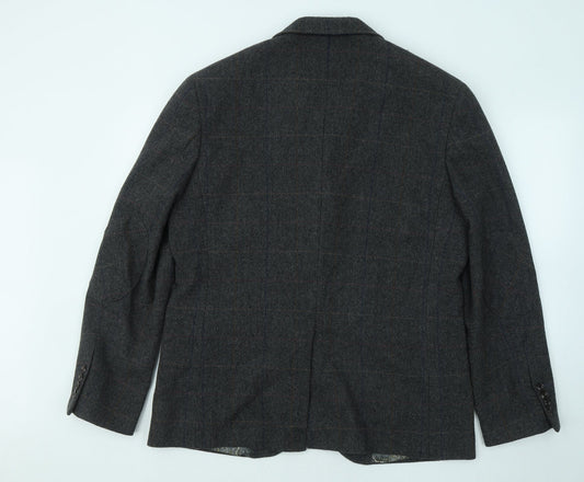 Primark Mens Grey Plaid Polyester Jacket Suit Jacket Size L