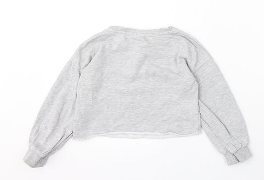 Matalan Girls Grey Animal Print Cotton Pullover Sweatshirt Size 6 Years - Love fashion