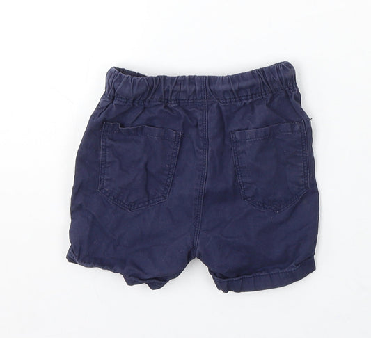 NEXT Boys Blue Cotton Cropped Trousers Size 9-12 Months Drawstring