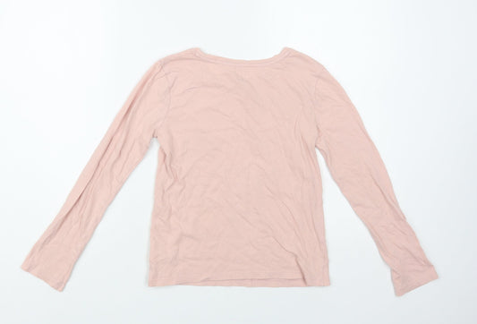 Gap Girls Pink Cotton Pullover T-Shirt Size 10-11 Years Crew Neck Pullover - Wish List