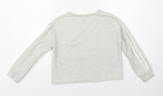 NEXT Girls Grey Cotton Pullover Sweatshirt Size 11 Years Pullover - Good Vibes