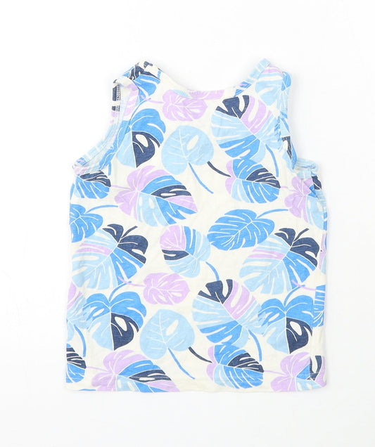 Primark Girls Multicoloured Geometric Polyester Basic Tank Size 2-3 Years Round Neck