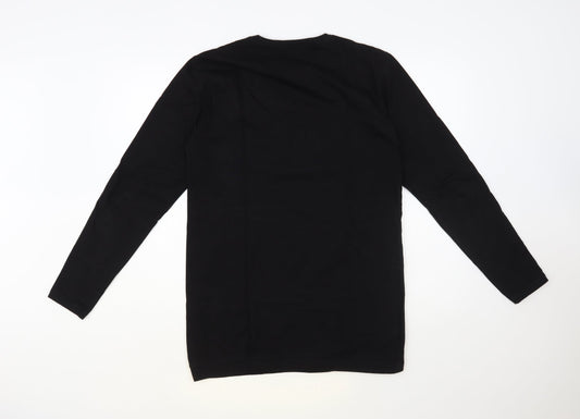 NLF Womens Black Cotton Tunic Sweatshirt Size L Pullover