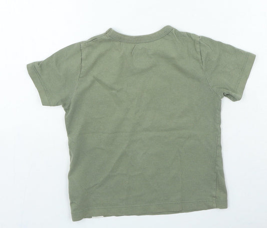 Gap Boys Green Cotton Basic Casual Size 5 Years Round Neck Pullover - Dinosaur
