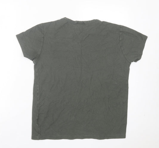 H&M Mens Green Cotton T-Shirt Size S Crew Neck - The Anti-Heroes
