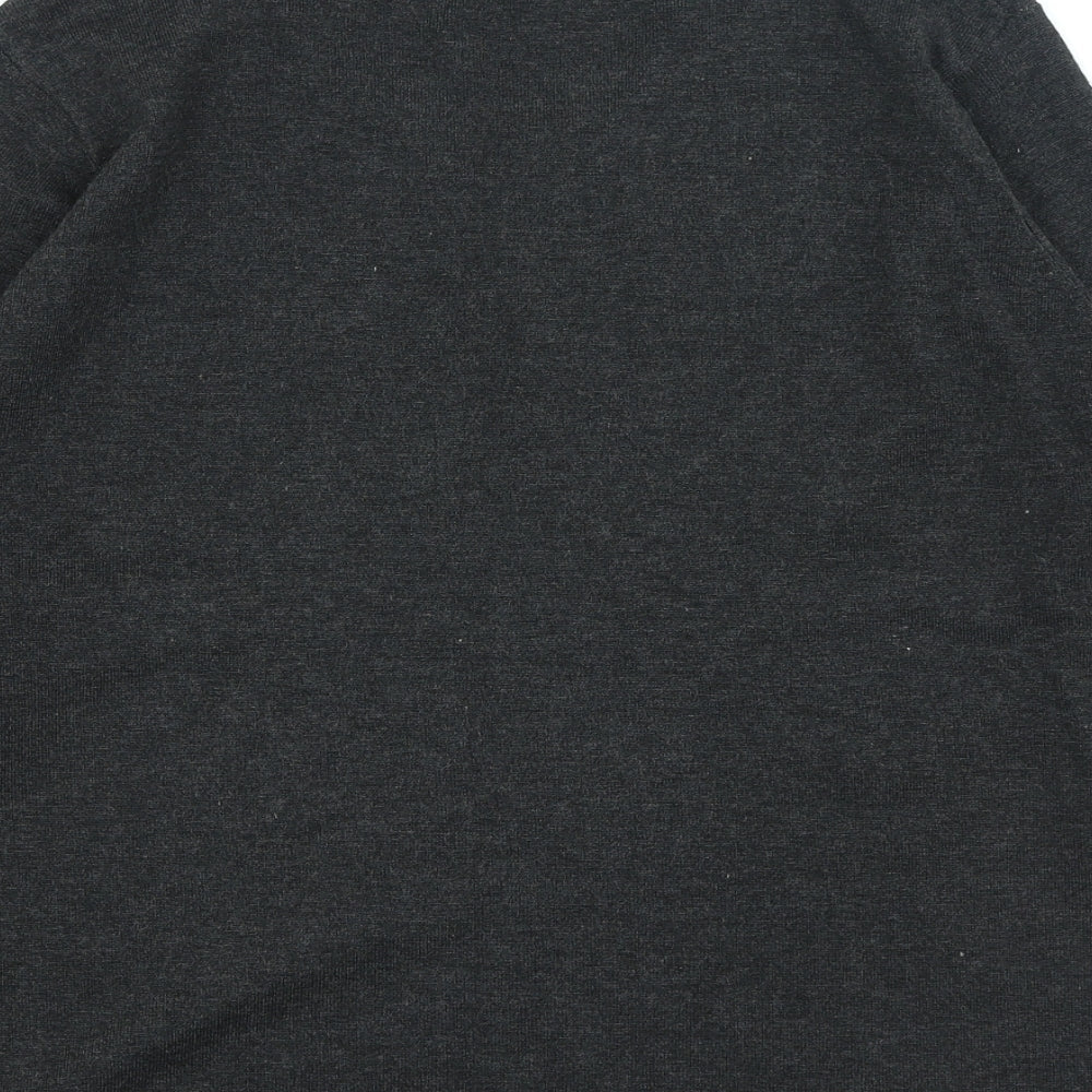 Preworn Womens Grey Round Neck Striped Viscose Pullover Jumper Size L