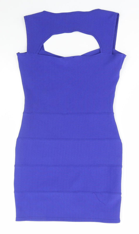 Usco Womens Blue Polyester Bodycon Size 12 Sweetheart Pullover - Estimated Size