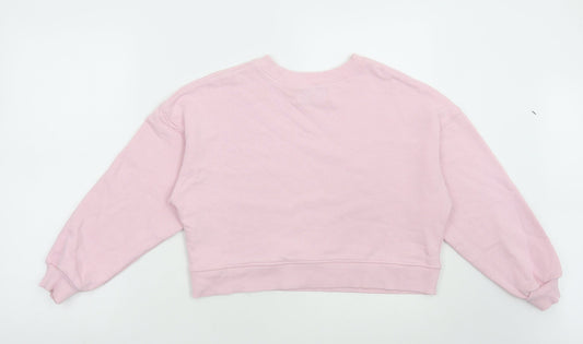 Pull&Bear Womens Pink Cotton Pullover Sweatshirt Size S Pullover