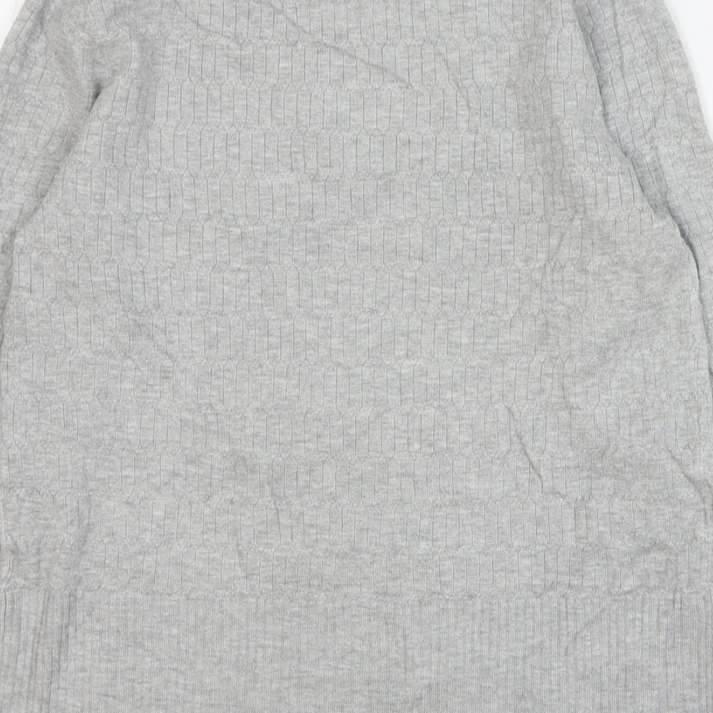 Marks and Spencer Womens Grey Round Neck Viscose Pullover Jumper Size 12