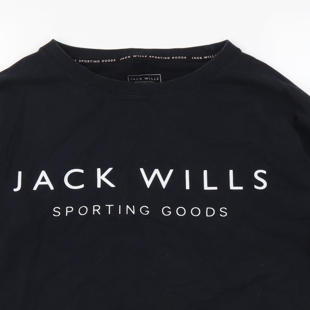 Jack Wills Womens Black Polyester Pullover Sweatshirt Size 6 Pullover